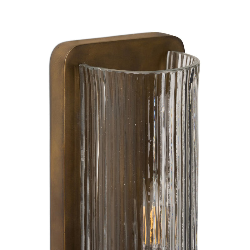 Kenji Sconce - Clear Reeded Glass