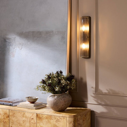 Kenji Sconce - Clear Reeded Glass