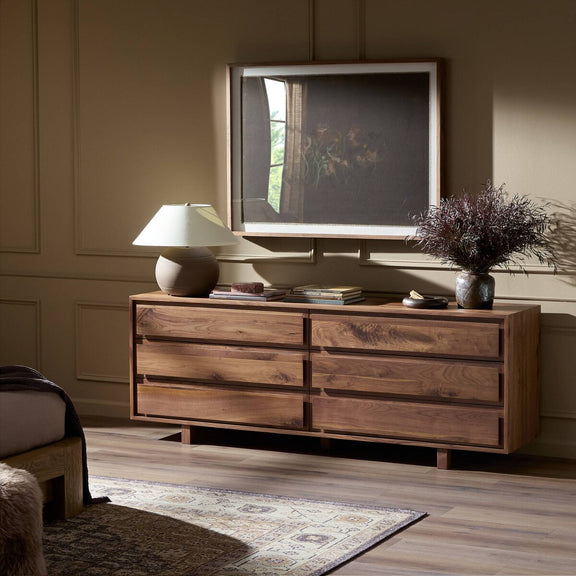 Stafford 6 Drawer Dresser - Walnut Natural