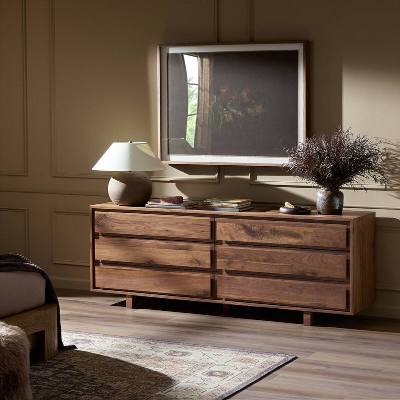 Stafford 6 Drawer Dresser - Walnut Natural