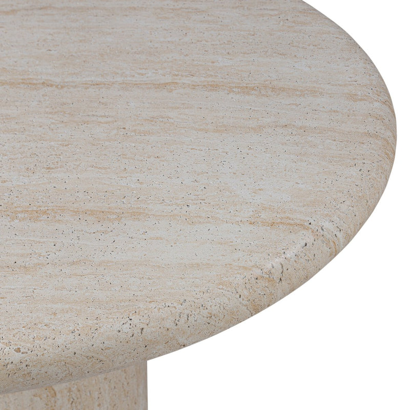 Poole Outdoor Round Dining Table - Textured Sand Concrete