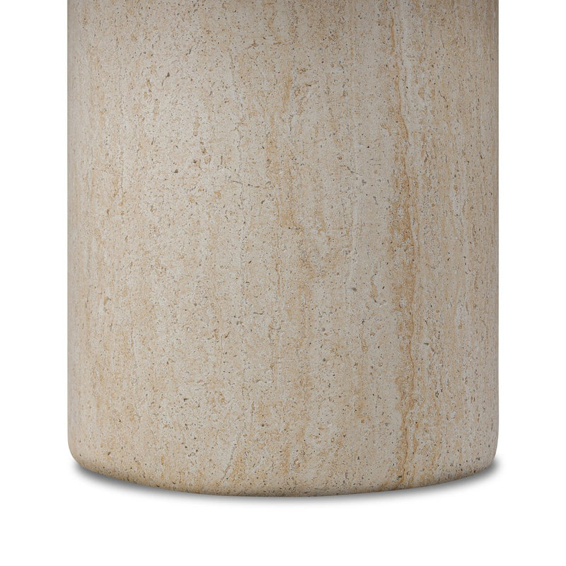 Poole Outdoor Round Dining Table - Textured Sand Concrete