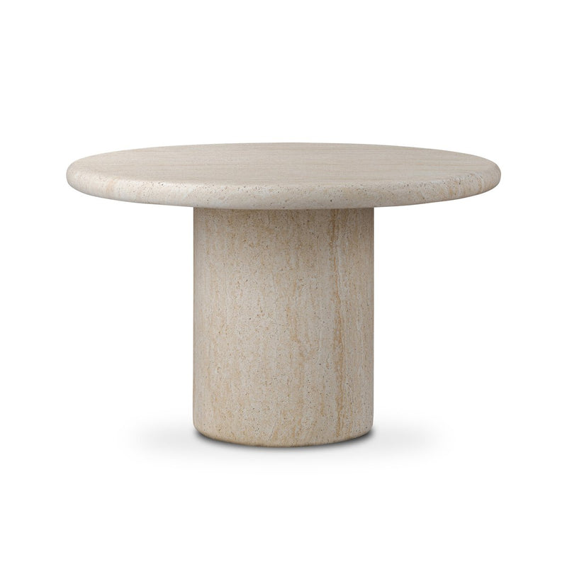 Poole Outdoor Round Dining Table - Textured Sand Concrete