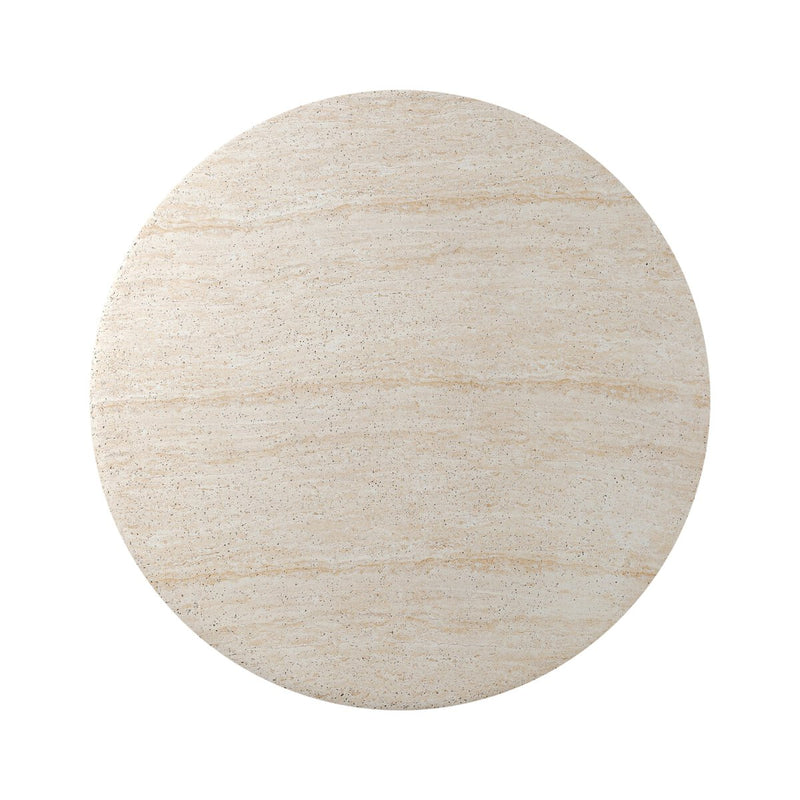 Poole Outdoor Round Dining Table - Textured Sand Concrete