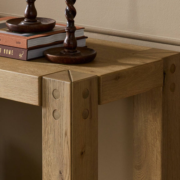 Emmer Console Table - Aged Smoked Oak