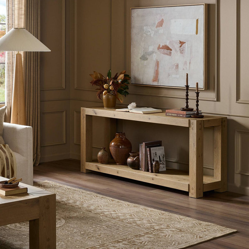 Emmer Console Table - Aged Smoked Oak