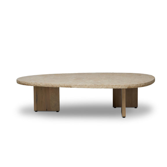 Telma Coffee Table - Chiseled Beige Lavastone