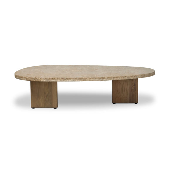 Telma Coffee Table - Chiseled Beige Lavastone
