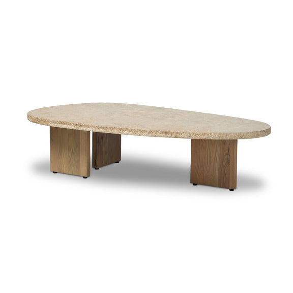 Telma Coffee Table - Chiseled Beige Lavastone