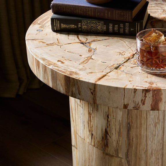 Aida End Table - Light Petrified Wood