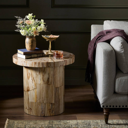 Aida End Table - Light Petrified Wood