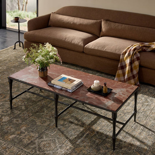 Sandra Coffee Table - Smoke And Russet Marble