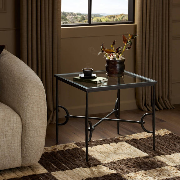 Babylon End Table - Tempered Glass