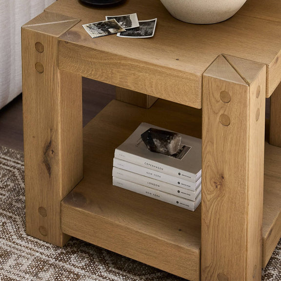 Emmer End Table - Aged Smoked Oak