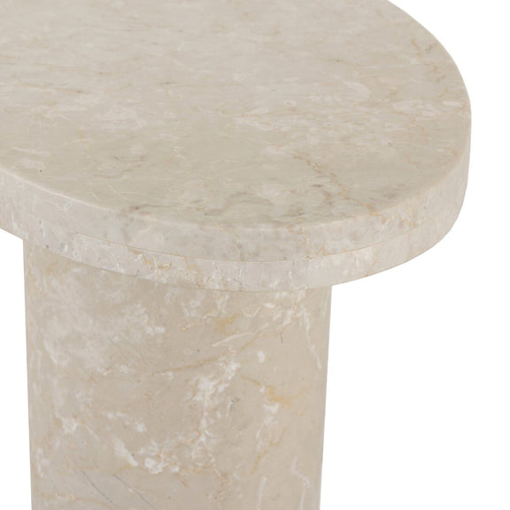 Zion End Table - Cream Marble