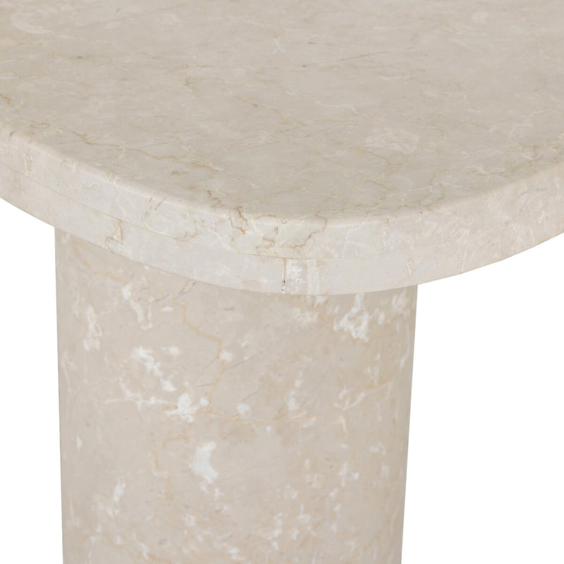 Zion End Table - Cream Marble