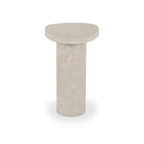 Zion End Table - Cream Marble