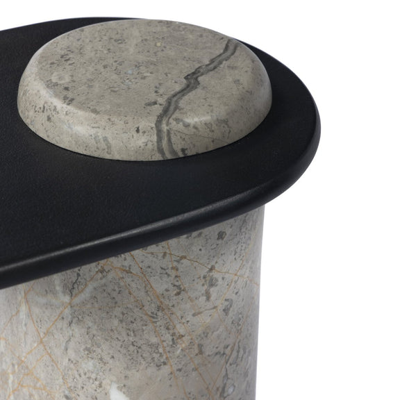 Raz End Table - Gunmetal Aluminum
