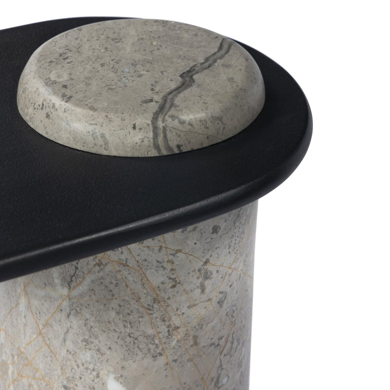 Raz End Table - Gunmetal Aluminum
