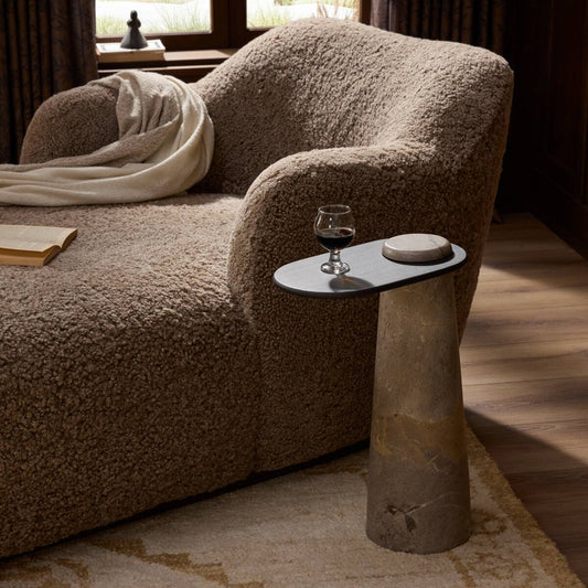 Raz End Table - Gunmetal Aluminum