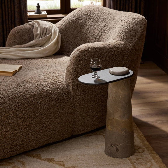 Raz End Table - Gunmetal Aluminum