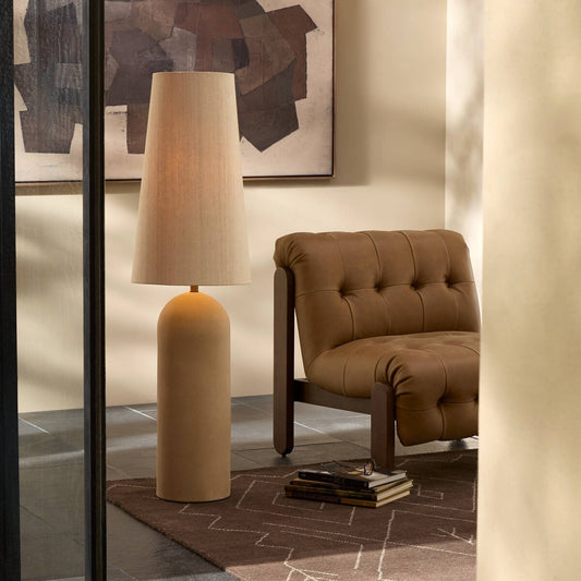 Posie Floor Lamp - Tan Speckled Ceramic