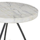 Clove End Table - Veined White Marble