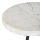 Clove End Table - Veined White Marble