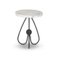 Clove End Table - Veined White Marble