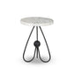 Clove End Table - Veined White Marble