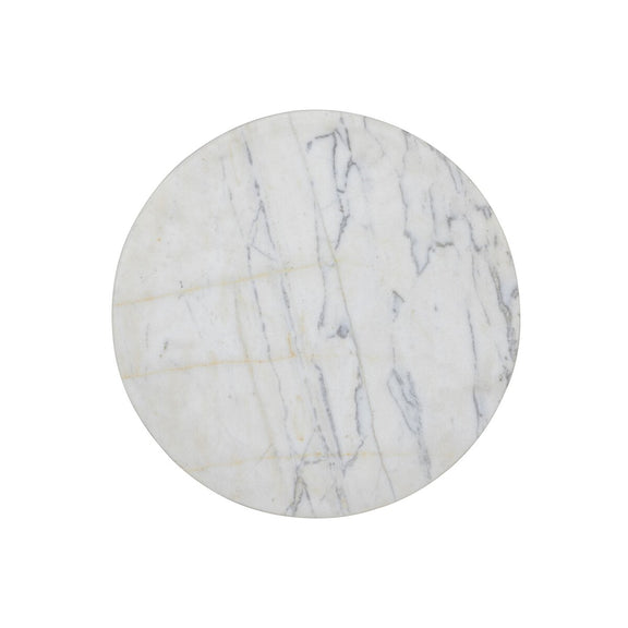Clove End Table - Veined White Marble