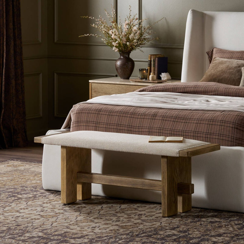 Poe Accent Bench - Hampton Cream