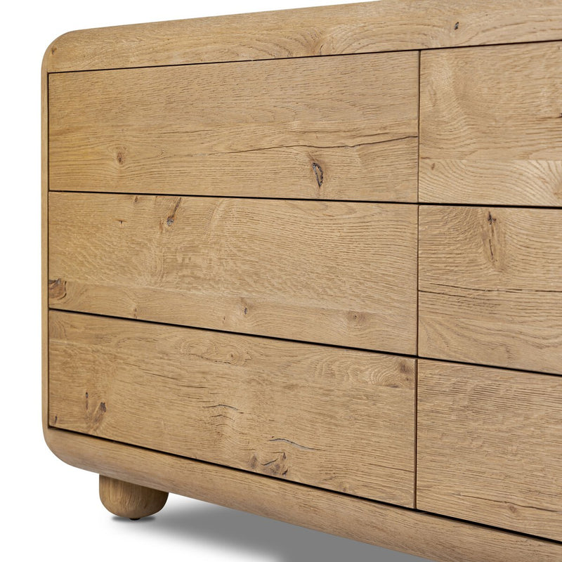 Sheldon 6 Drawer Dresser - Worn Oak Veneer