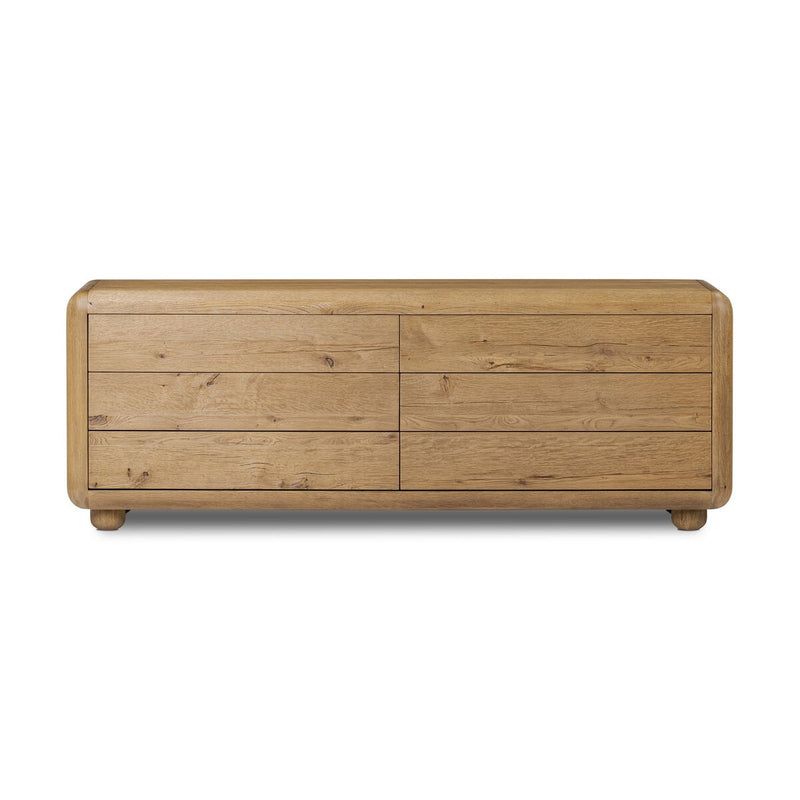 Sheldon 6 Drawer Dresser - Worn Oak Veneer