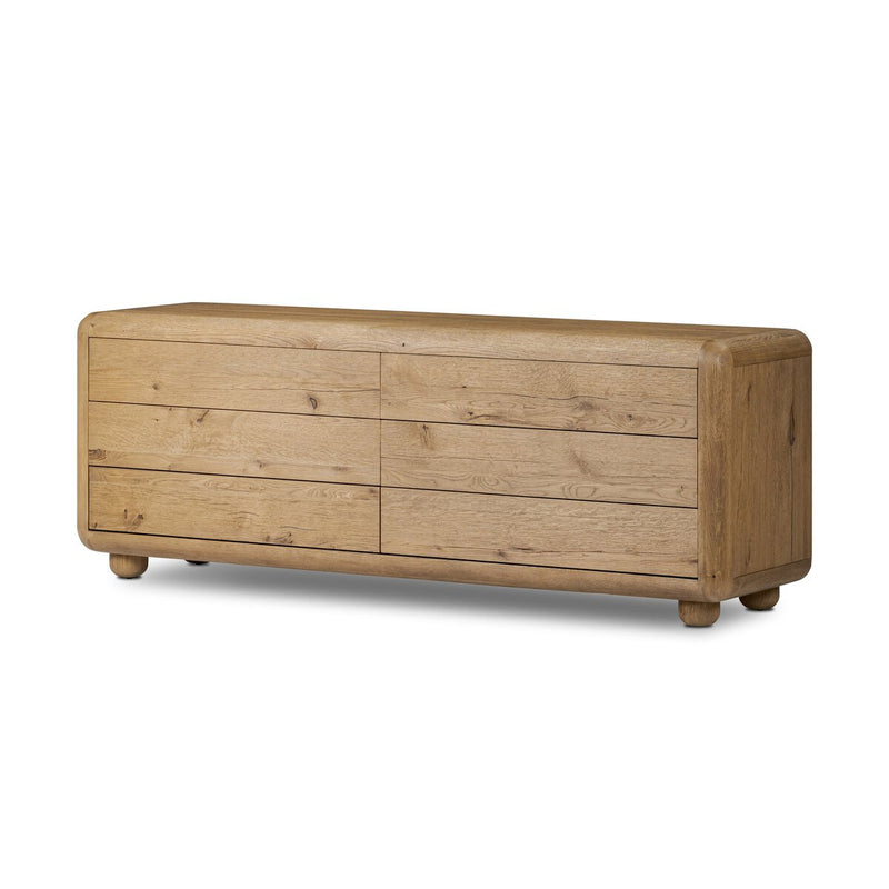 Sheldon 6 Drawer Dresser - Worn Oak Veneer