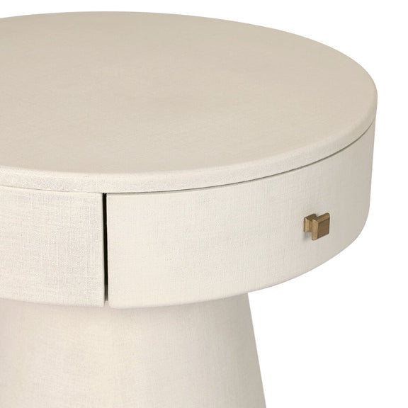 Chiro Nightstand - Ivory Painted Linen