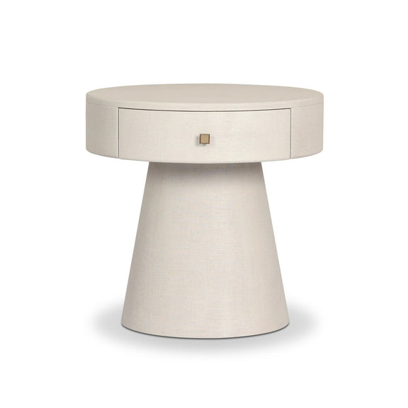 Chiro Nightstand - Ivory Painted Linen