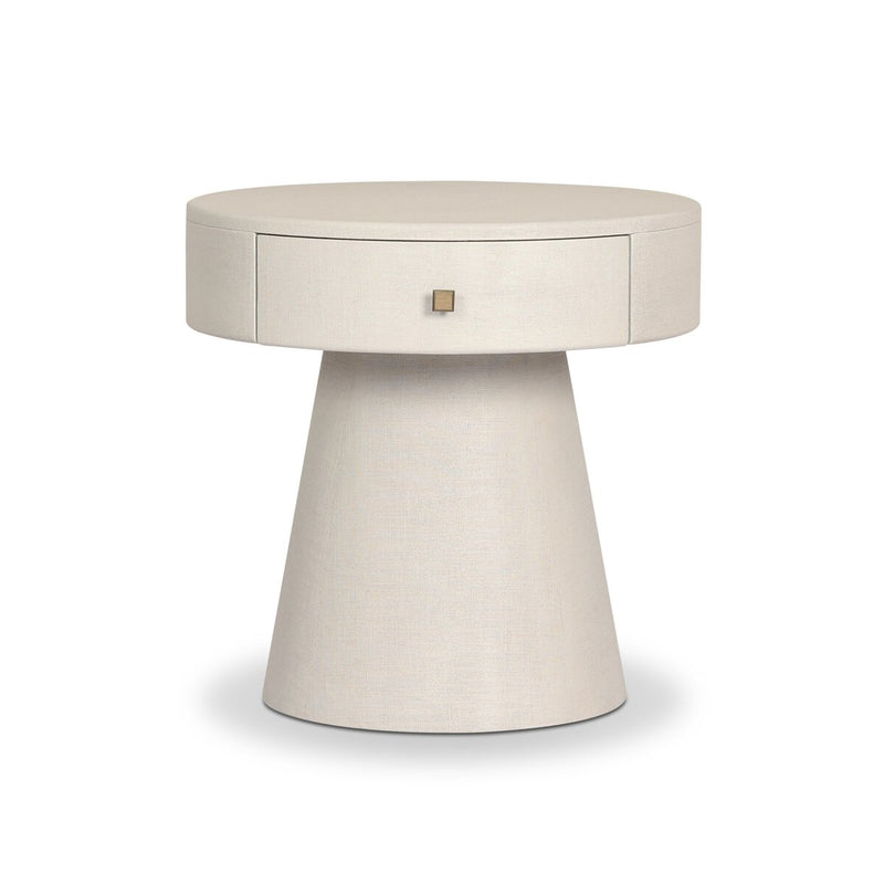 Chiro Nightstand - Ivory Painted Linen