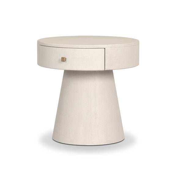 Chiro Nightstand - Ivory Painted Linen