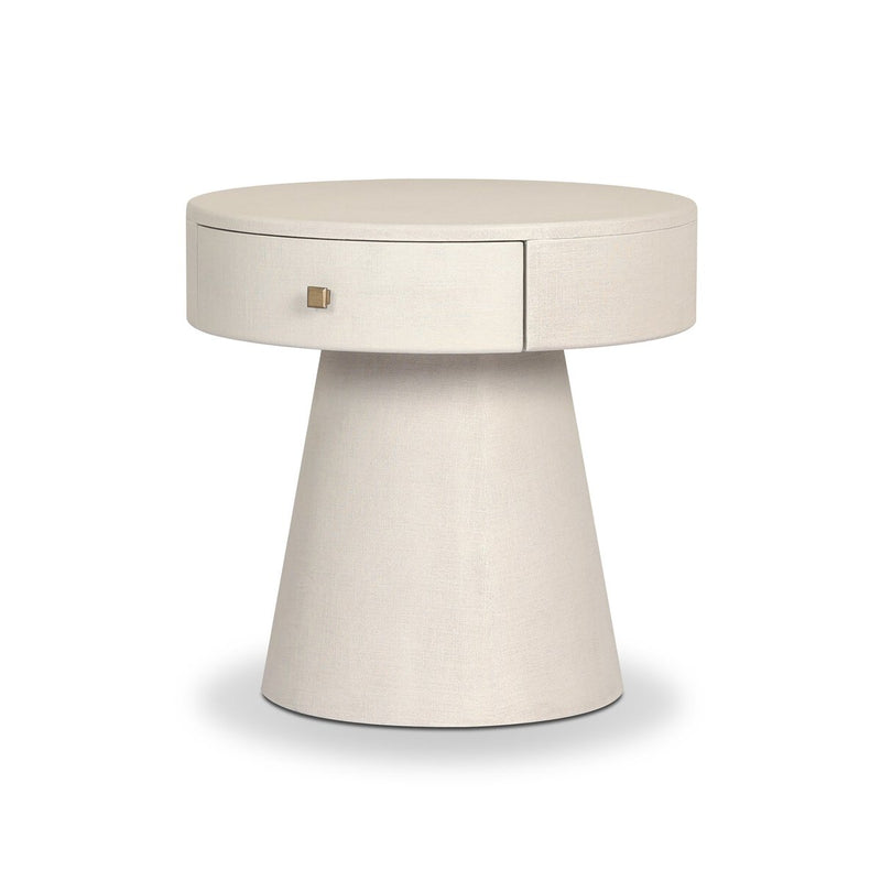 Chiro Nightstand - Ivory Painted Linen