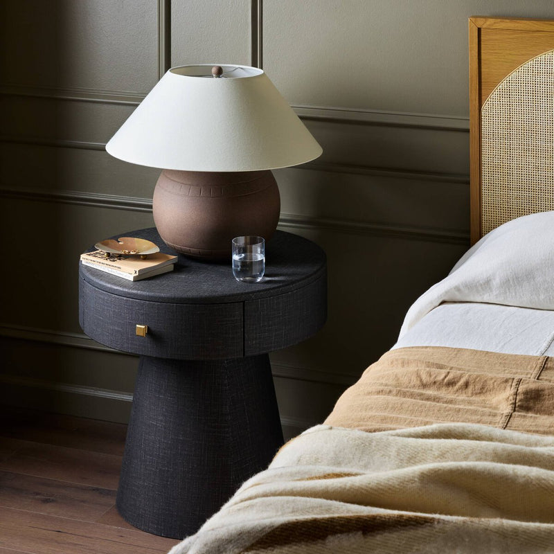 Chiro Nightstand - Black Linen