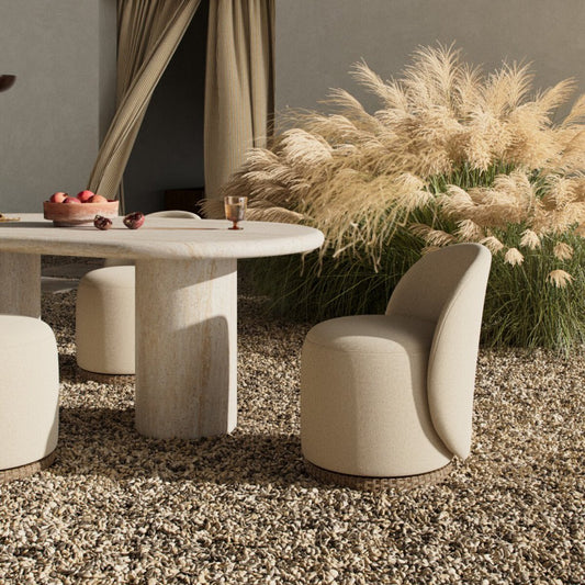 Quaid Outdoor Upholstered Dining Chair - Alessi Buff