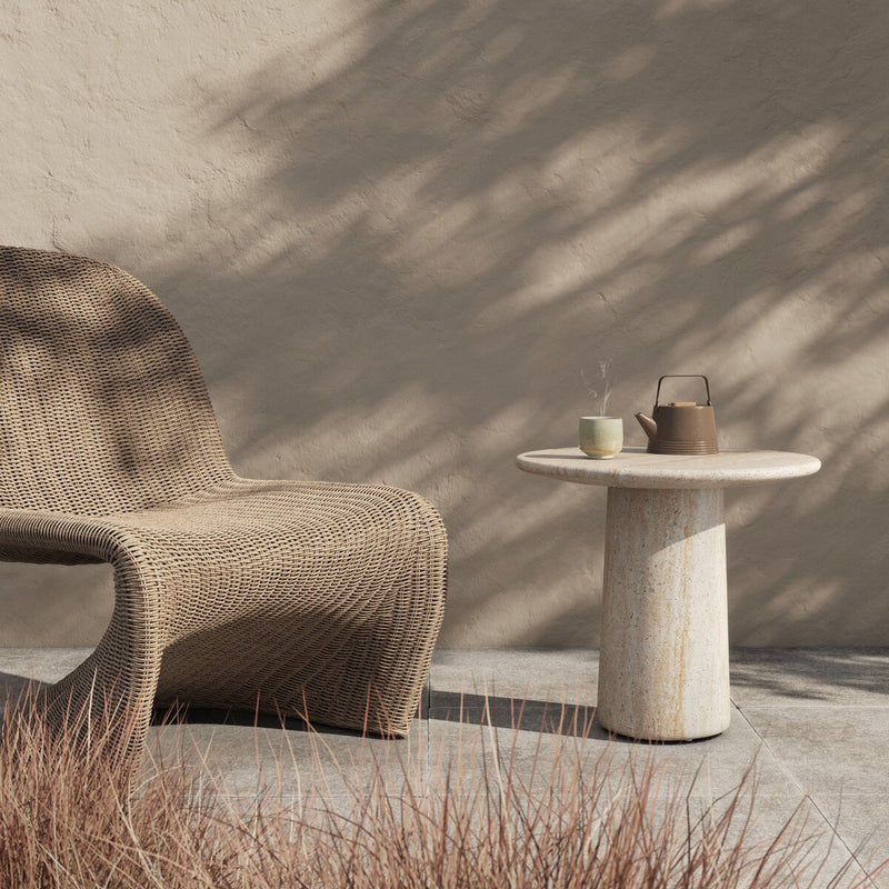 Poole Outdoor End Table - Textured Sand Concrete