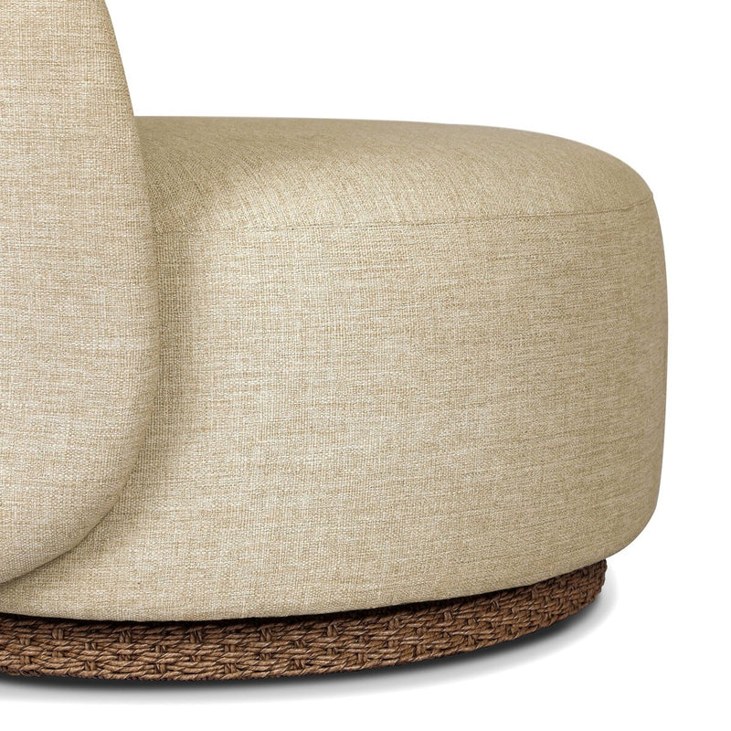 Quaid Outdoor Upholstered Swivel Chair - Alessi Buff