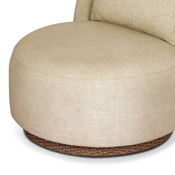 Quaid Outdoor Upholstered Swivel Chair - Alessi Buff