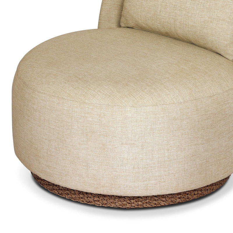 Quaid Outdoor Upholstered Swivel Chair - Alessi Buff
