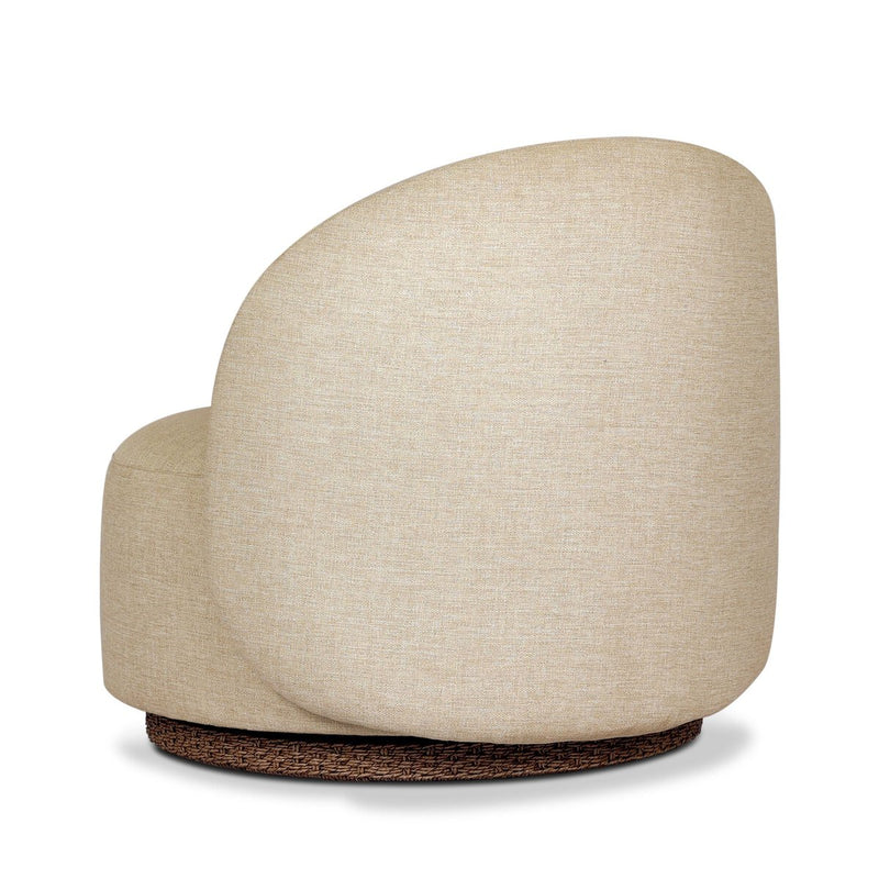 Quaid Outdoor Upholstered Swivel Chair - Alessi Buff