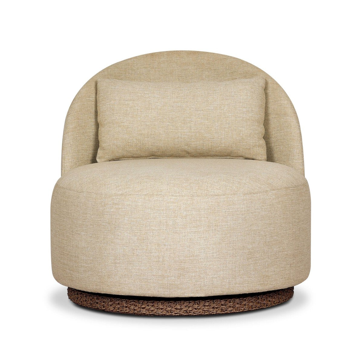 Quaid Outdoor Upholstered Swivel Chair - Alessi Buff