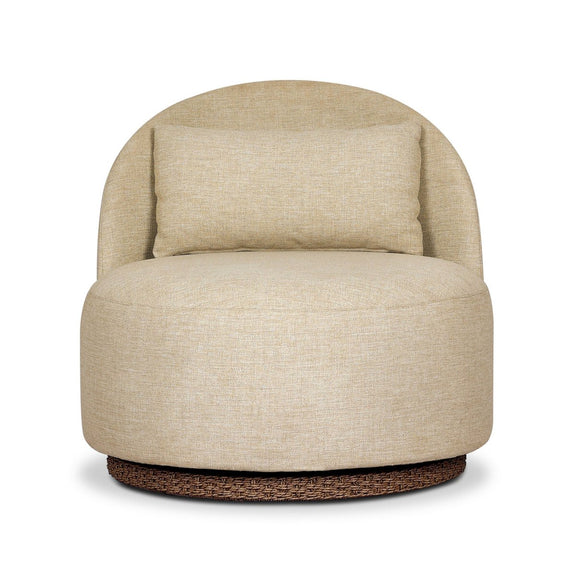 Quaid Outdoor Upholstered Swivel Chair - Alessi Buff
