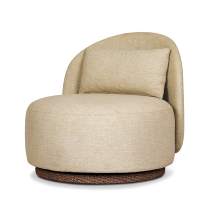 Quaid Outdoor Upholstered Swivel Chair - Alessi Buff
